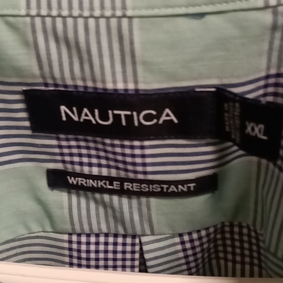 Nautica Other - NWOT NAUTICA mint green blue & white short sleeve shirt Size XXL